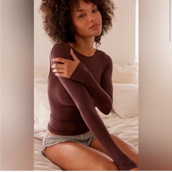 Free People Low-Back Seamless Long Sleeve Size Medium / Large - Picture 1 of 6